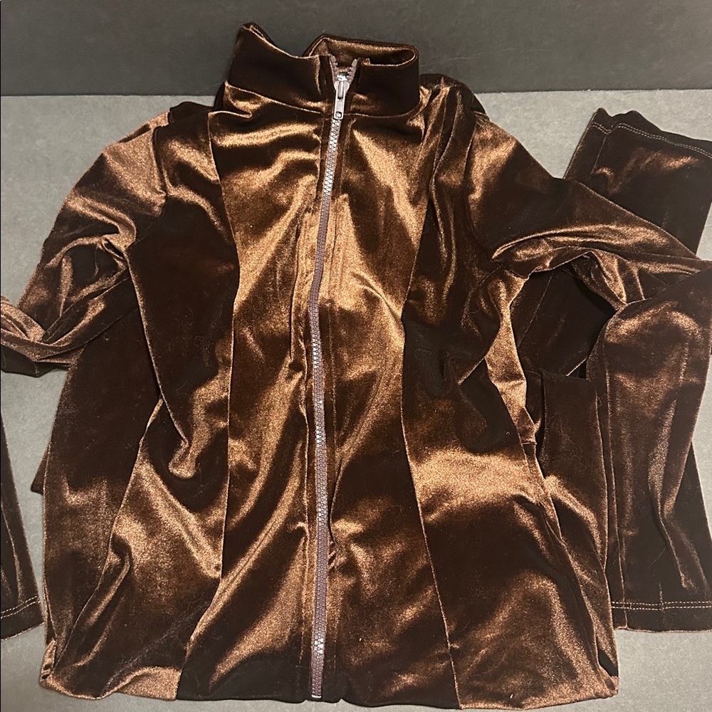 Fashion Nova Brown Velvet Jumpsuit - Picture 5 of 7